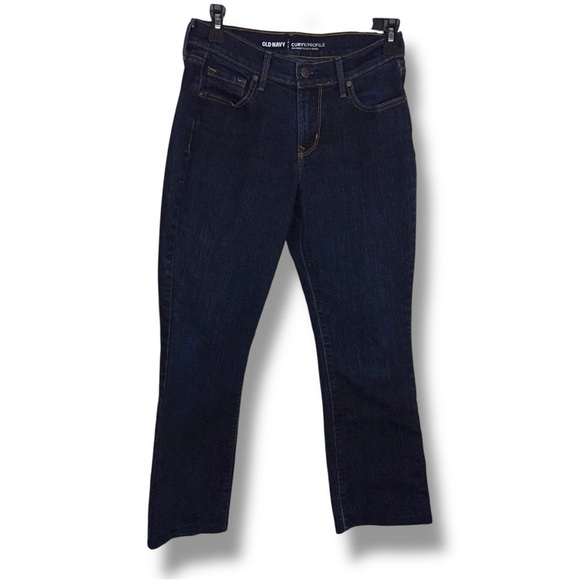 Size 2 Short Curvy Fit Old Navy Dark Blue Denim Jeans Mid Rise  *READ LISTING - Picture 1 of 16